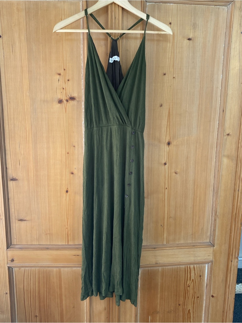 Lulu's Olive Green Button-Front Maxi Dress